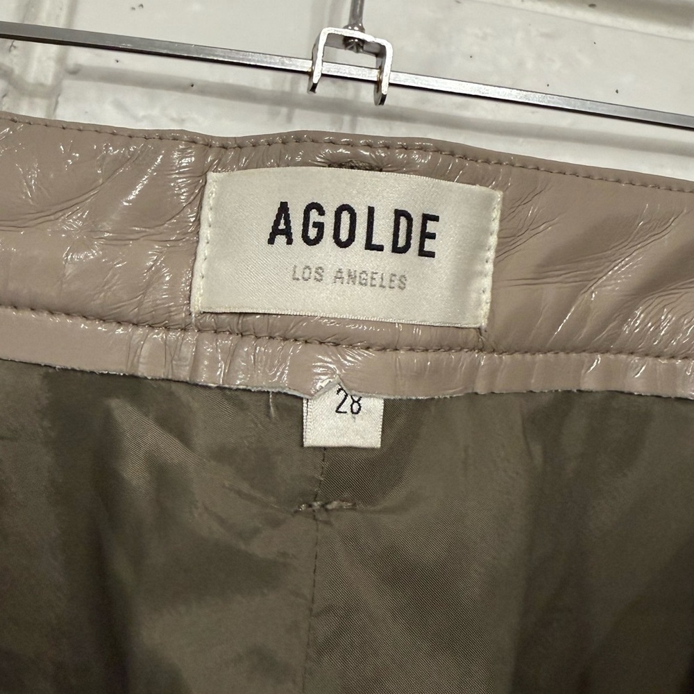 AGOLDE Recycled Leather Quail Patent 90's Pinch Waist Pants - Picture 6 of 6